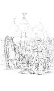 1841年にネイティブアメリカンの肖像画を描く 作： Unbekannt