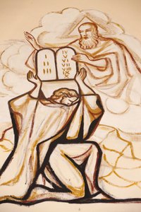 ロメ大聖堂の絵画：モーゼと律法の台（トーゴ、ロメ 作： Unbekannt