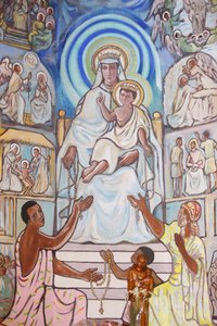 ロメ大聖堂の絵画：聖母子像、ロメ、トーゴ