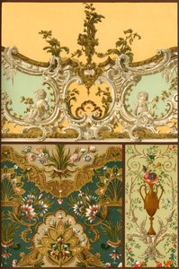 絵画、革のタペストリー、漆喰の装飾品、フランスとドイツ、17 世紀と 18 世紀、1898 年。 作： Unbekannt