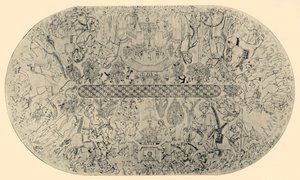 正義の殿堂の天井の絵、1907年。 作： Unbekannt