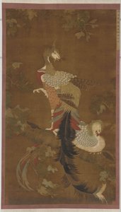 桐の木の鳳凰のペア、明王朝、16世紀。 作： Unbekannt