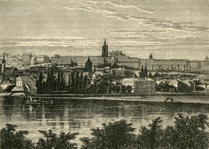 ボヘミアンキングスの宮殿とプラハのフラツチン大聖堂、1890年。 作： Unbekannt