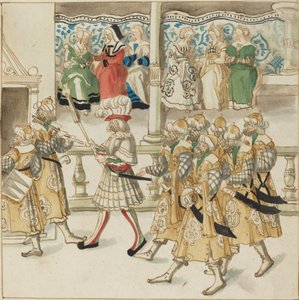 東洋の衣装を着た行進騎士、c。 1515年。