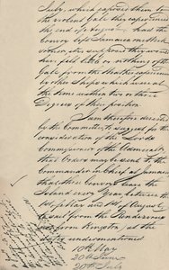 ロイズから海軍本部への1806年12月31日付けの手紙の一部、1928