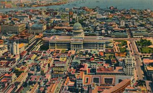 都市、ハバナ、キューバ、c1910の部分的な航空写真