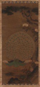 孔雀、牡丹、松、江戸時代、1615-1868. 作： Unbekannt