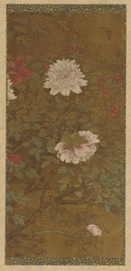 牡丹と蝶、明代、1368～1644年。 作： Unbekannt