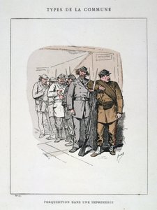 印刷所、パリコミューン、1871年に検索します。 作： Unbekannt