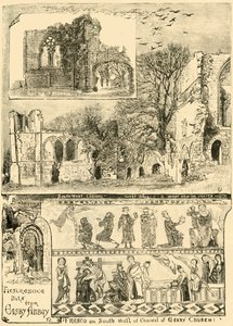 イーズビー修道院、1898年からの絵のようなビット。 作： Unbekannt
