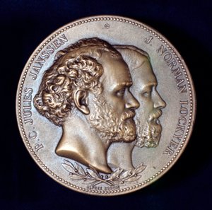 ピエールヤンセンとジョセフノーマンロッカー、フランスとイギリスの天文学者、1868年 作： Unbekannt