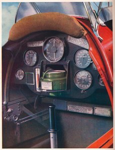 盲目的な飛行のために装備されたタイガーモスのパイロットのコックピット、c1936 c1937 作： Unbekannt