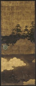 松と水と雲、江戸時代、17世紀。 作： Unbekannt