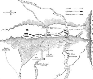 Peiwar Kotalへの攻撃計画1878年12月2日、c1880