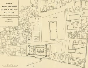 フォートウィリアムとカルカッタ市の一部の計画、1925年。 作： Unbekannt