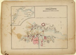 道路と要塞のあるセヴァストポリの計画c。 1858 作： Unbekannt