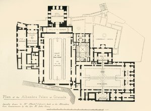 グラナダのアルハンブラ宮殿の計画、19世紀、1907年。 作： Unbekannt