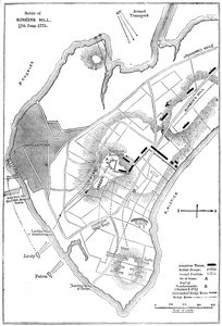 バンカーヒルの戦いの計画、マサチューセッツ州ボストン、1775年c1880 作： Unbekannt