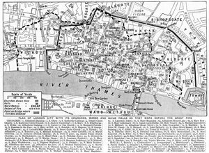 教会、区、ギルドホールを示すロンドン市の計画、1926年〜1927年