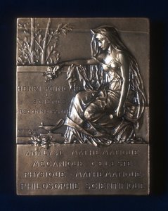 1912年フランスの数学者アンリポアンカレの死を記念するプラケット 作： Unbekannt