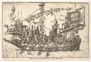 プレート18：バッカスが率いるオルフェウスバッカスが率いるオルフェオ、シリーズ「ザ・マグニフィス...」、1664年。 作： Unbekannt