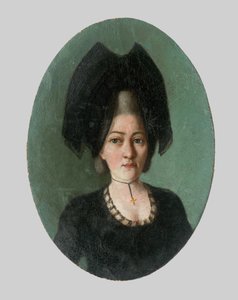 黒の女性の肖像画 作： Unbekannt