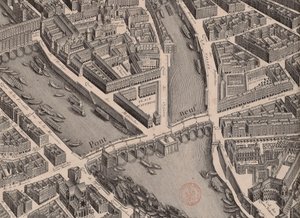 ポンヌフ。 パリの地図、テュルゴー、1739 年。 作： Unbekannt