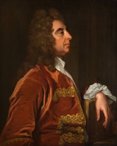 赤い服を着た男の肖像、1700～1750年。 作： Unbekannt