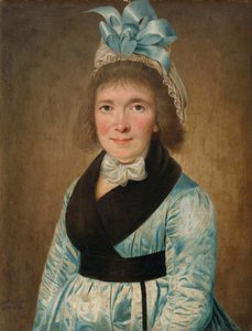 青いドレスを着た女性の肖像、1799 作： Unbekannt
