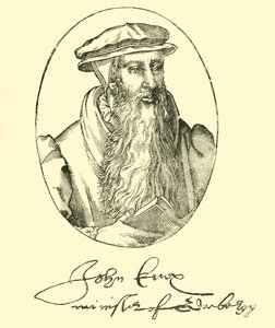 ジョンノックスの肖像画と直筆、c1550-1560、1890。 作： Unbekannt