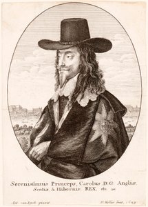 チャールズ1世の肖像、パブ。 1649年。 作： Unbekannt