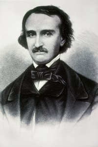 アメリカの作家、エドガー・アラン・ポー（1809-1849）の肖像。19世紀のエングレーヴィング。 作： Unbekannt