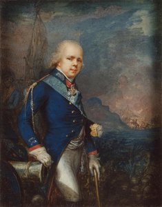 1799年のノーヴィの戦いの前の1779〜1831年のロシア大公コンスタンティンパブロビッチの肖像 作： Unbekannt