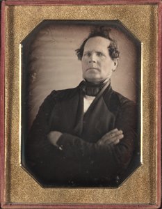 1840年代後半、カメラから離れて傾いた男の肖像。 作： Unbekannt