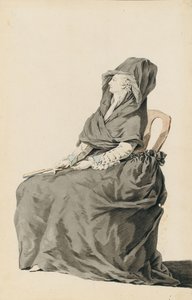 1793年の裁判中のマリーアントワネットの肖像 作： Unbekannt