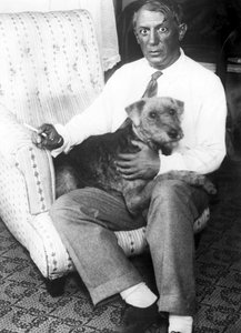 スペインの画家、Pablo Ruiz PICASSO（1881-1973）の肖像（モノクロ写真