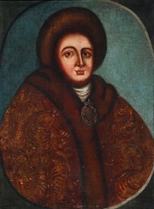 ロシアの皇帝ピーター1世の妻、ツァリナ・エヴドキヤ・フェオドロフナ・ロプヒナ1669-1731の肖像 作： Unbekannt