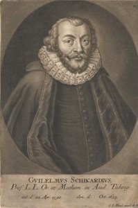 Wilhelm Schickard 1592-1635の肖像。 作： Unbekannt