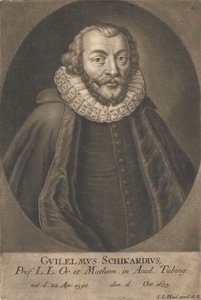 Wilhelm Schickard 1592-1635の肖像。 作： Unbekannt
