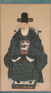 ユン・ドンソム1710-1795年頃の肖像1790-1805。 作： Unbekannt