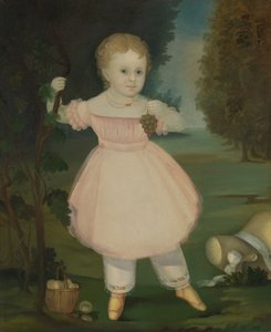 ぶどう狩り少女の肖像、1840-50年。 作： Unbekannt