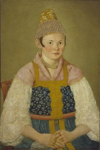 Kokoshnik Kabluchokの商人女性の肖像 作： Unbekannt