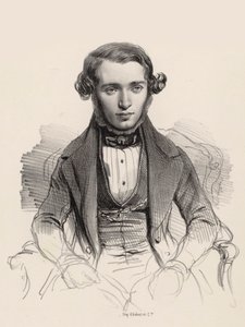 ピアニスト兼作曲家のジェイコブ・ローゼンハインの肖像 1813-1894、1845。 作： Unbekannt