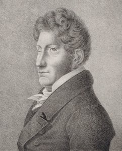 作曲家フリードリヒ・クーラウの肖像1786-1832。 作： Unbekannt