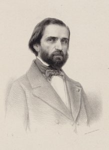 作曲家ジュゼッペ・ヴェルディの肖像 1813-1901年、c. 1850年。