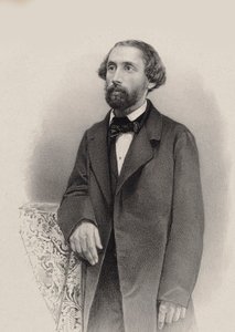 ピアニスト兼作曲家ユリウス・シュルホフの肖像 1825-1898、1860年。 作： Unbekannt