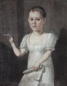 子としての詩人ミハイル・レールモントフ1814-1841の肖像、1817-1818 作： Unbekannt