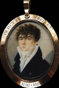 詩人パーシー・ビッシュ・シェリーの肖像1792-1822、1825年 作： Unbekannt