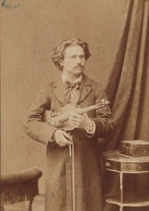 ヴァイオリン奏者で作曲家の Frantisek Ondricek 1857-1922、1882-1883 の肖像。 作： Unbekannt