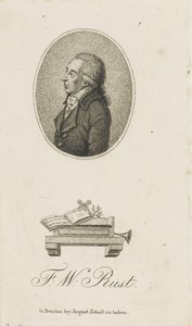 バイオリニストで作曲家のフリードリヒ・ヴィルヘルム・ルスト1739-1796の肖像、c。 1800。